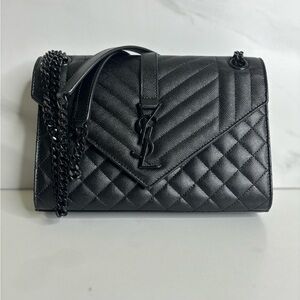 SAINT LAURENT Medium Triquilt Envelope Shoulder Bag
